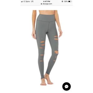 Alo Yoga High Waist Ripped Warrior Legging